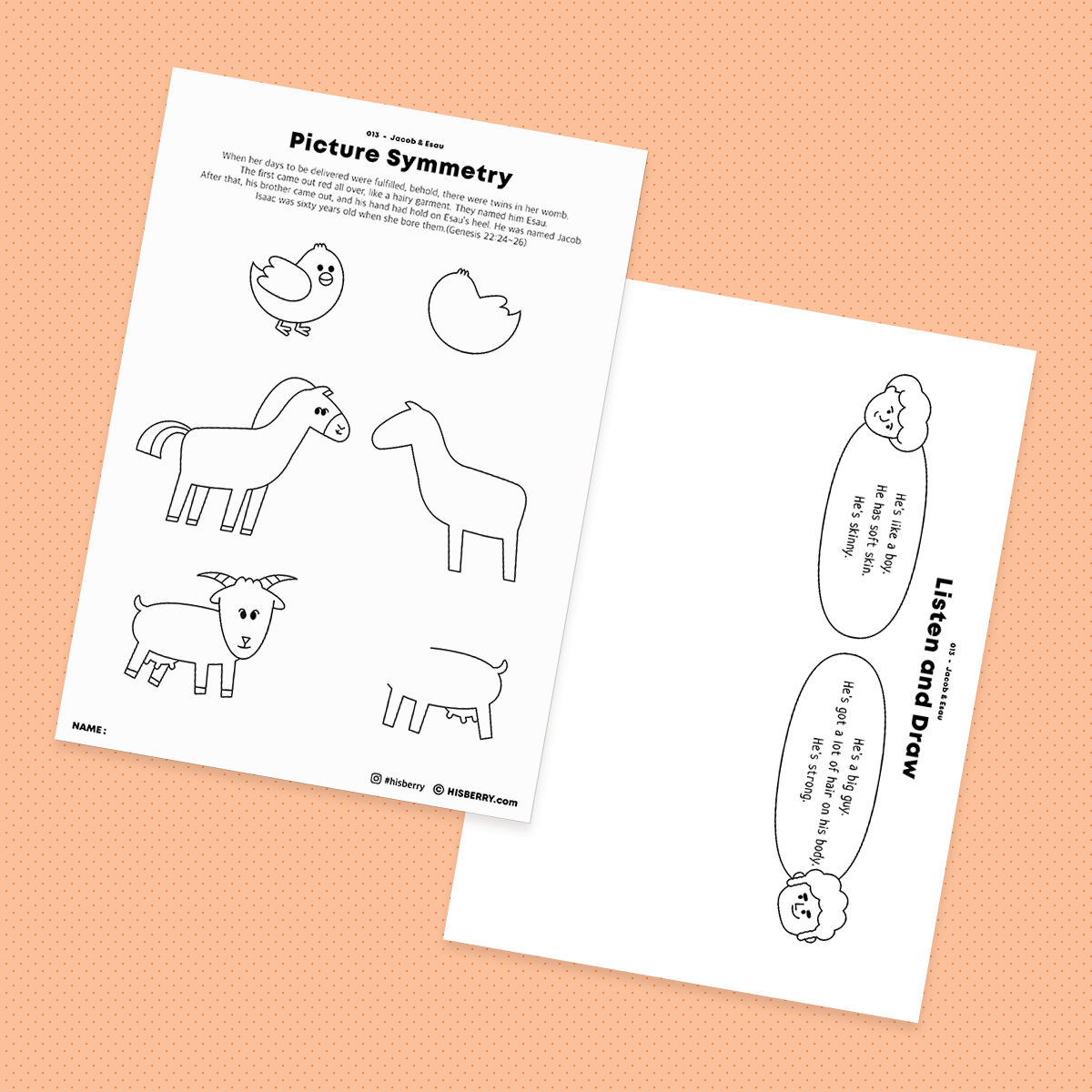 Jacob-and-Esau-Bible-drawing-Coloring-pages-printables