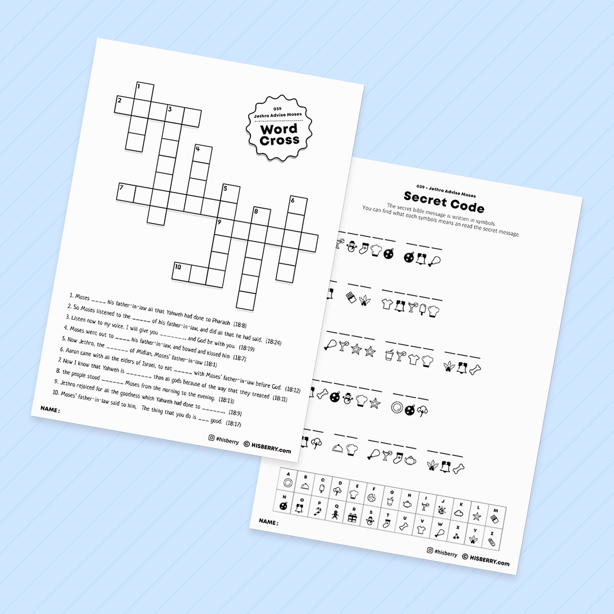 Jethro Advised Moses - Bible Verse Activity Worksheets