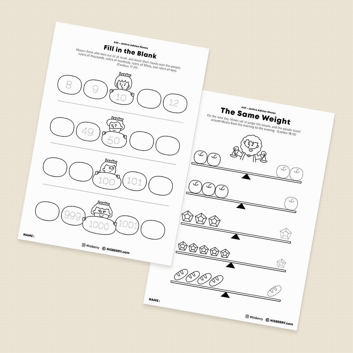 Jethro Advised Moses - Activity Worksheets