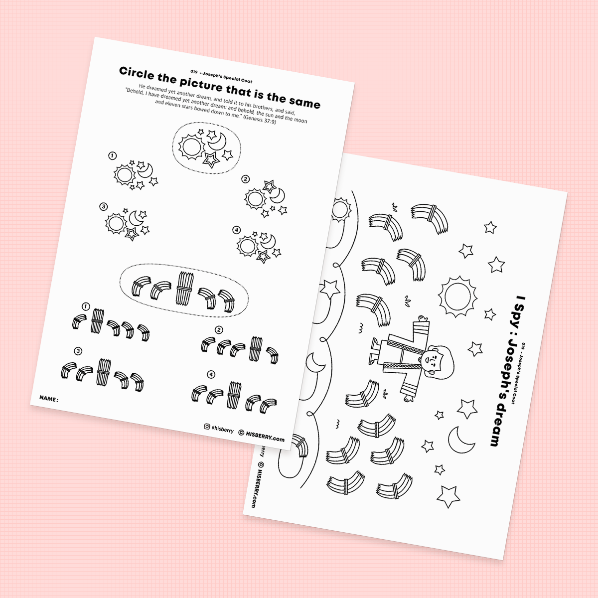 [019] Joseph's Special Coat - Activity Worksheets