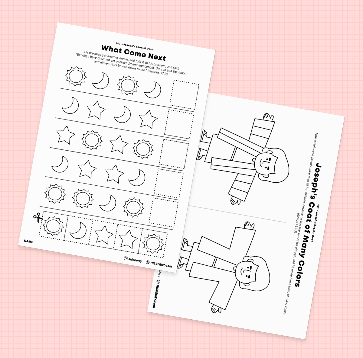 [019] Joseph's Special Coat - Activity Worksheets