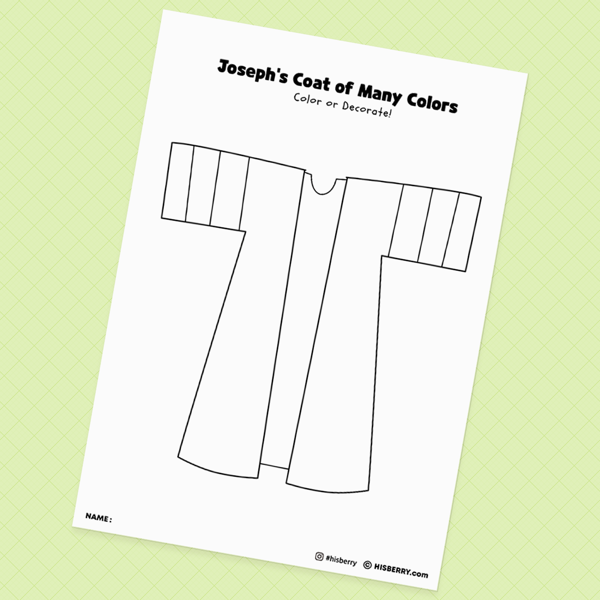 Joseph's Special Coat - Creative Drawing Pages Printable