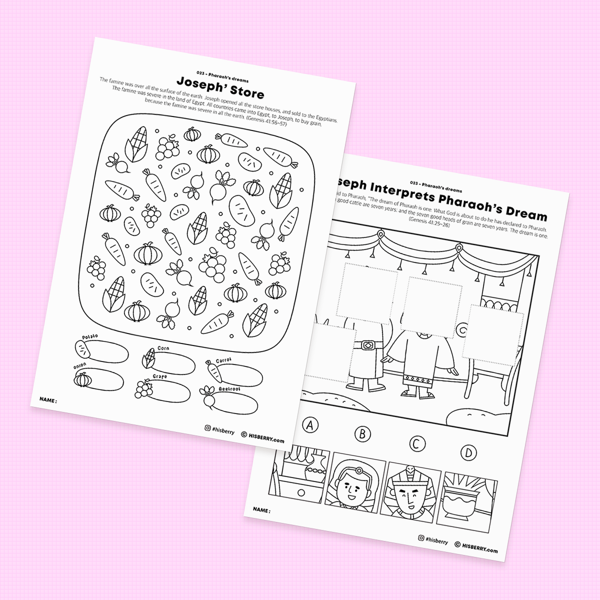 Pharaoh's dreams - Activity Worksheets