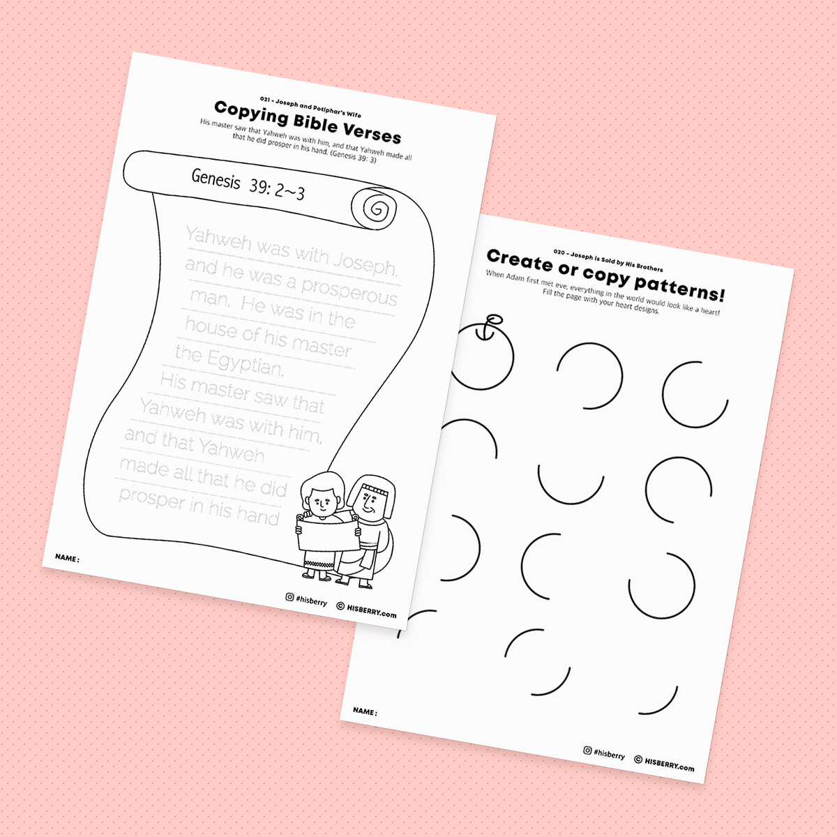 Potiphar's Wife and Joseph - Drawing Coloring Pages Printable