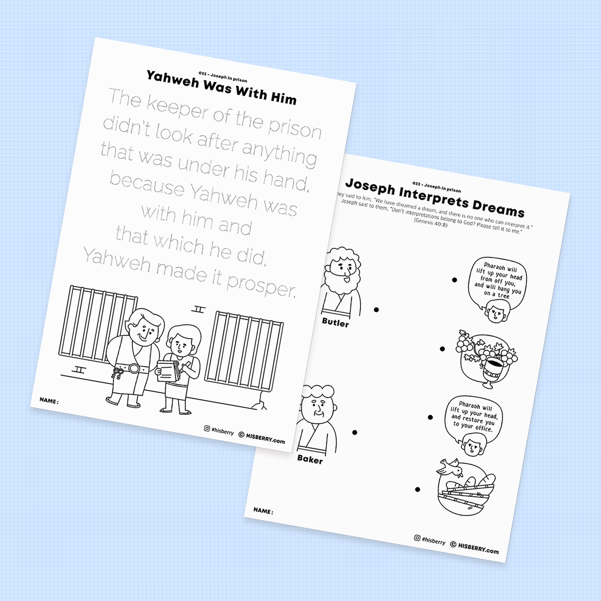 Joseph in prison - Activity Worksheets