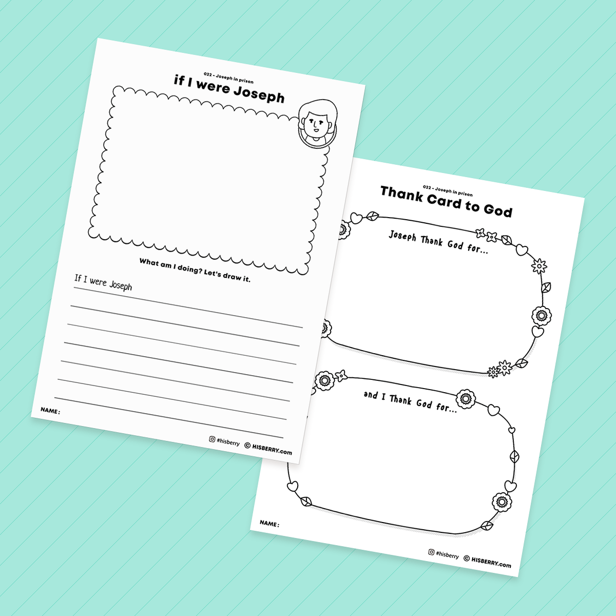 Joseph in prison - Bible Verse Activity Worksheets