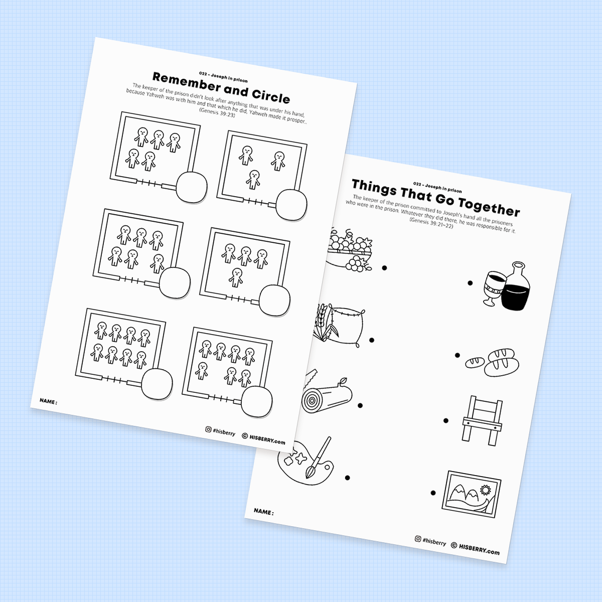 Joseph in prison - Activity Worksheets