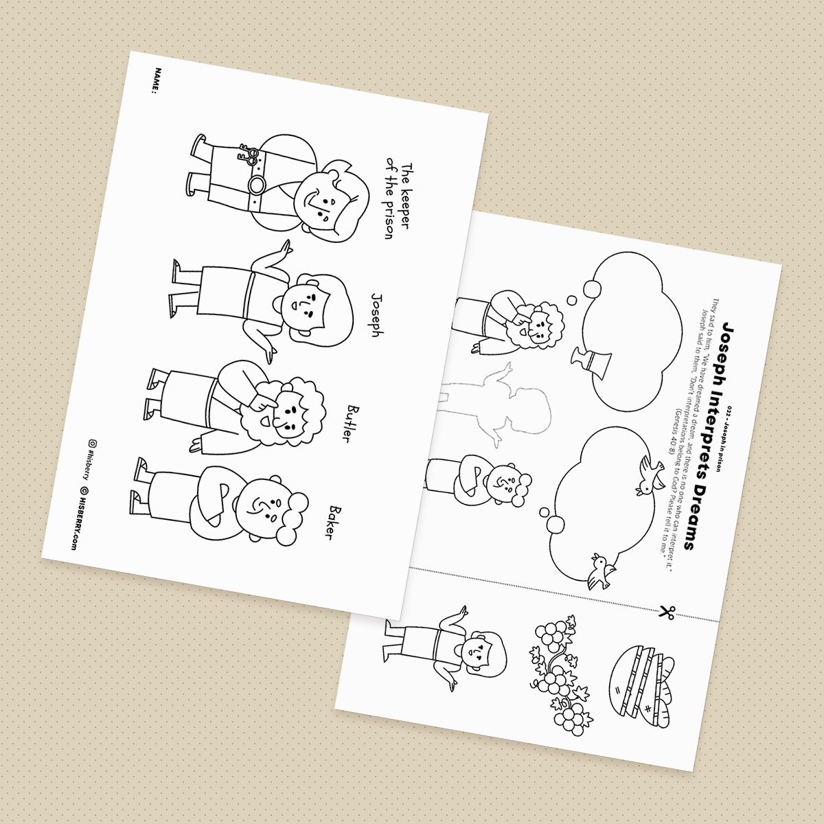 Joseph in prison - Drawing Coloring Pages Printable