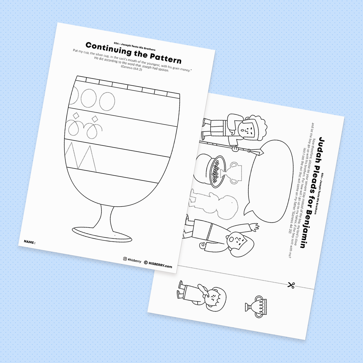 Joseph Tests Brothers- Drawing Coloring Pages Printable