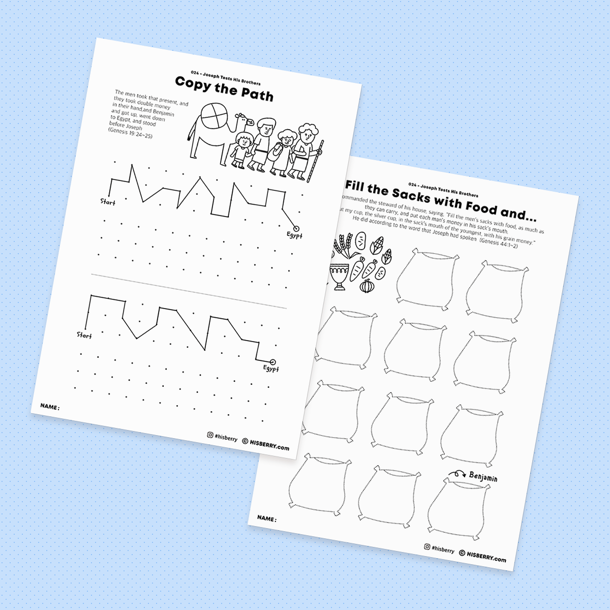 Joseph Tests Brothers- Drawing Coloring Pages Printable