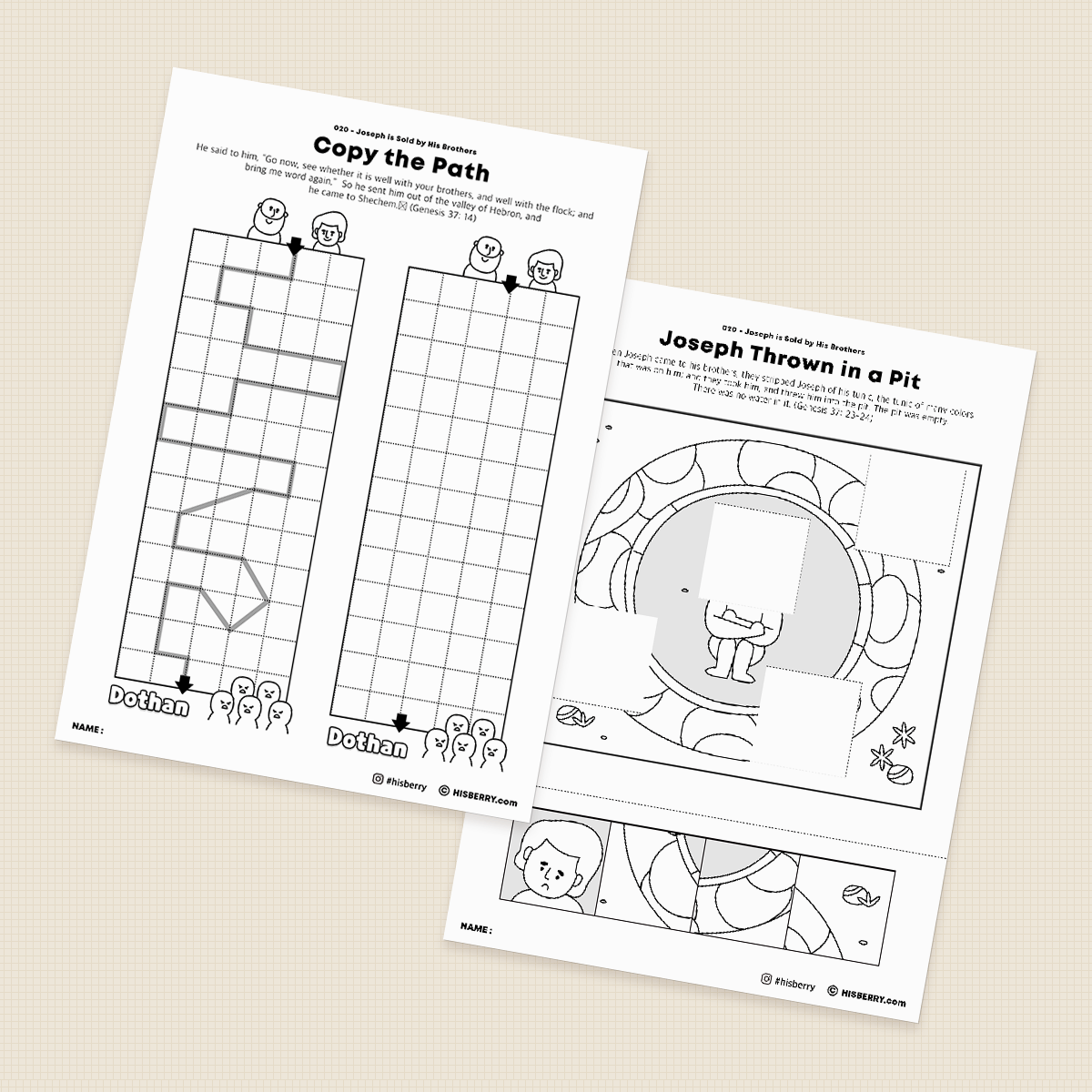 Joseph Is Sold by His Brothers - Activity Worksheets