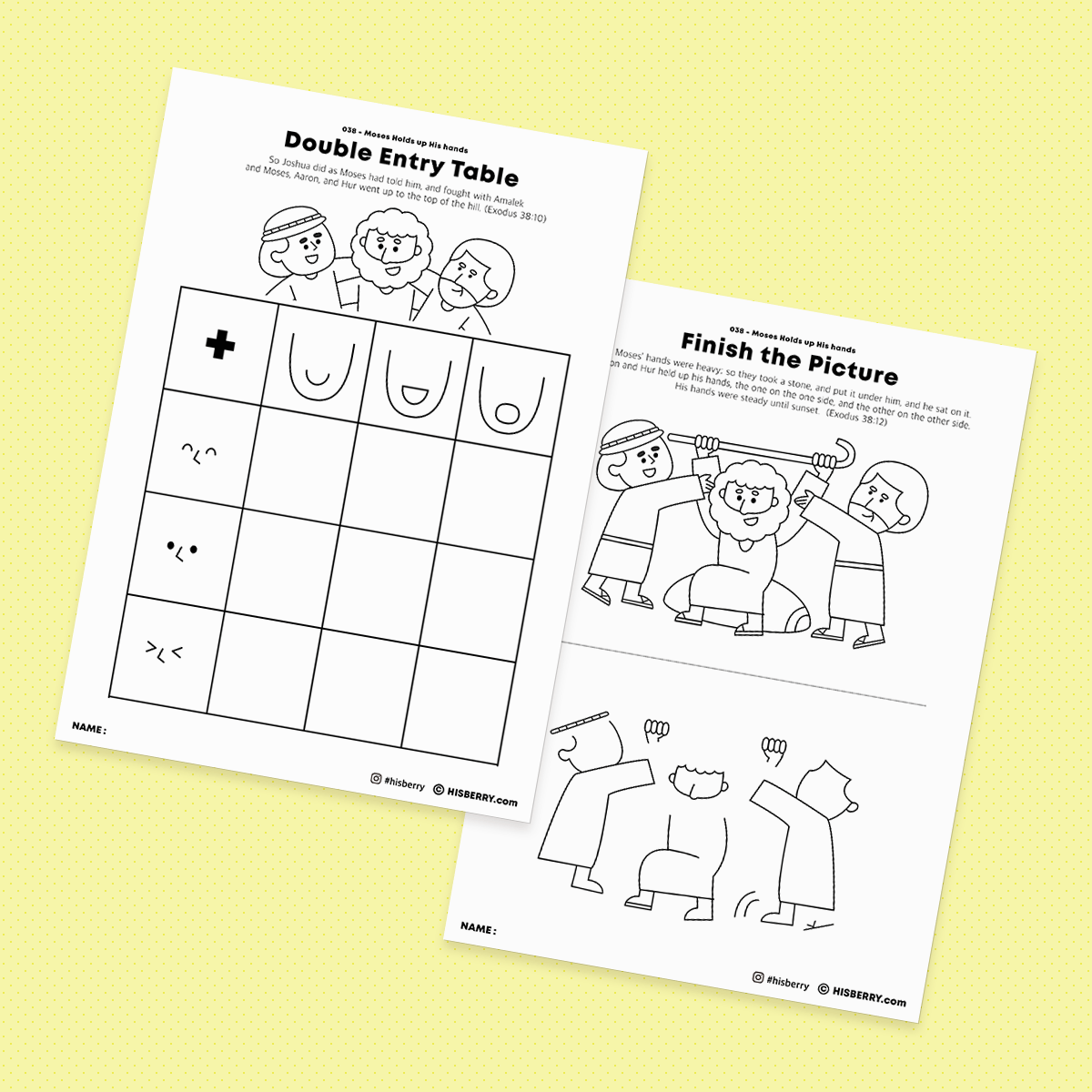 Moses Holds up His hands - Drawing Coloring Pages Printable