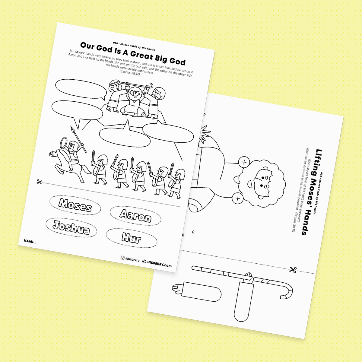 Moses Holds up His hands - Drawing Coloring Pages Printable