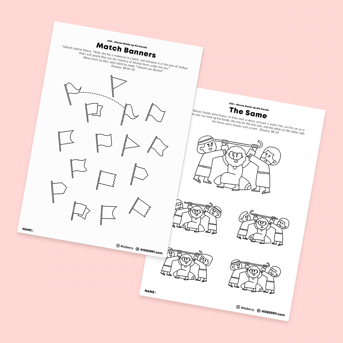 Moses Holds up His hands - Activity Worksheets