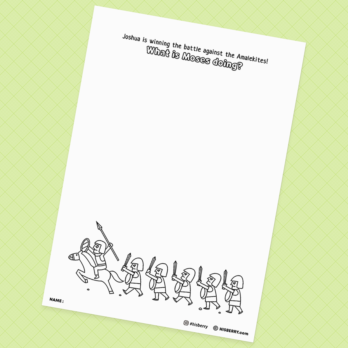 Moses Holds up His hands - Creative Drawing Pages Printable