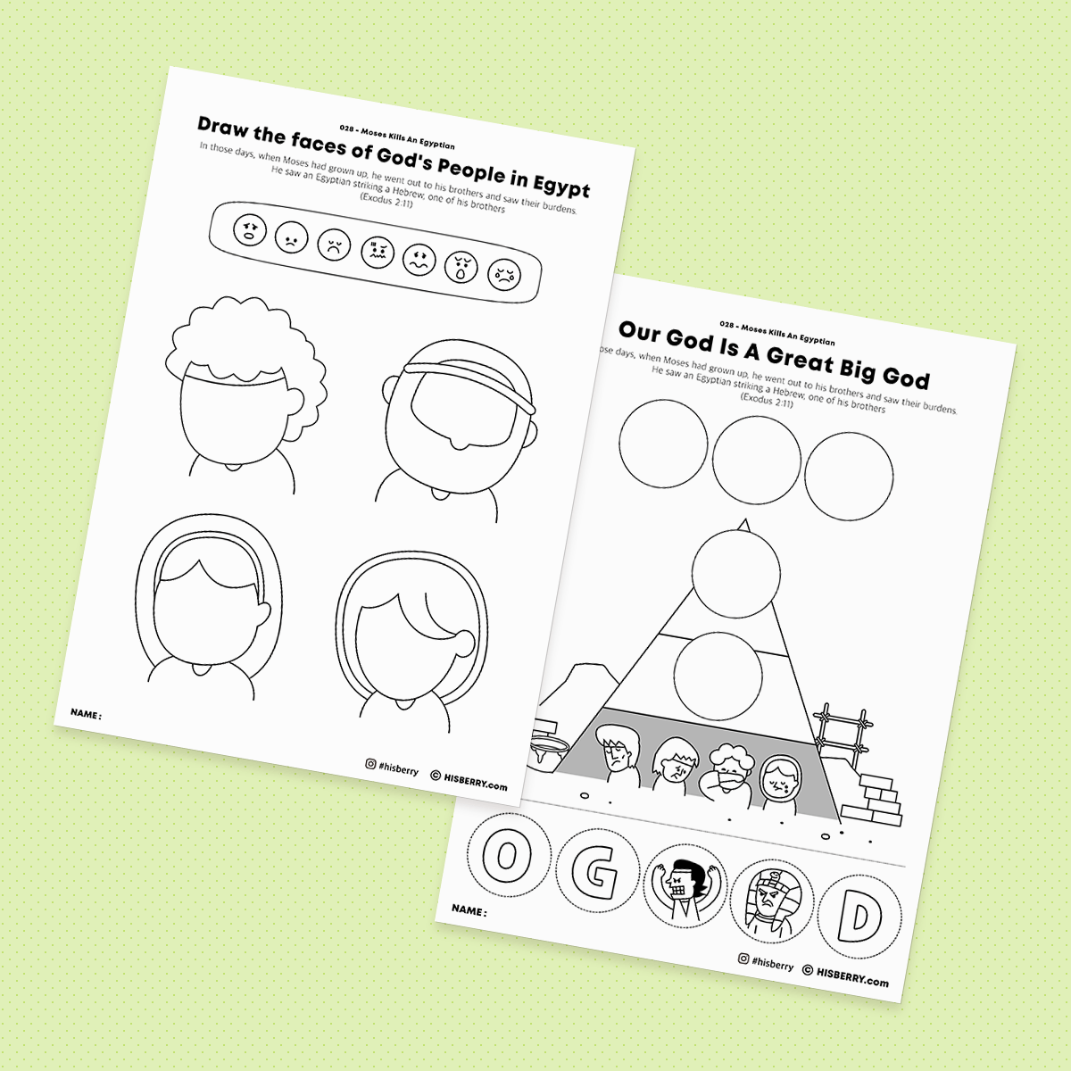 Moses Kills An Egyptian- Drawing Coloring Pages Printable