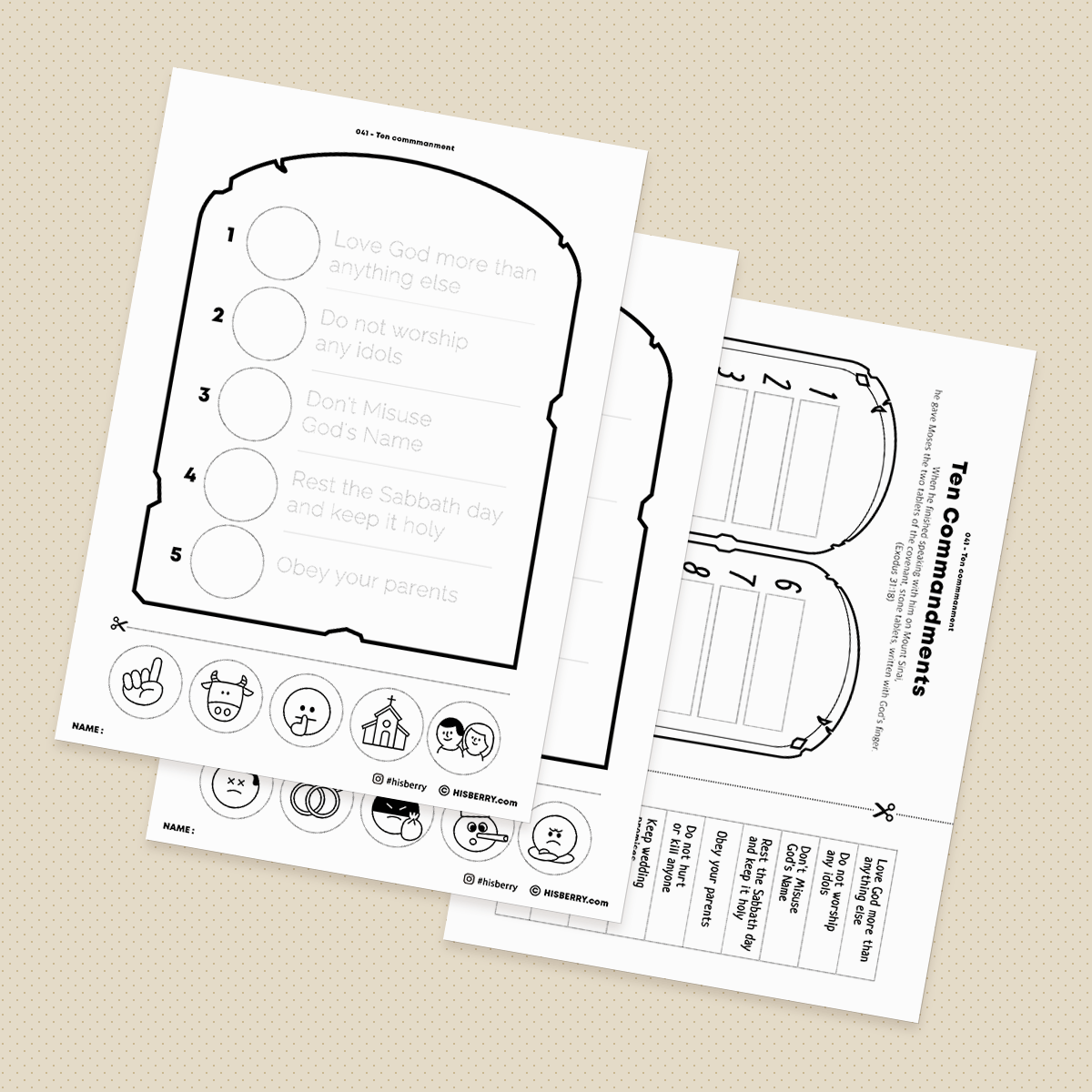 Ten Commanments - Drawing Coloring Pages Printable