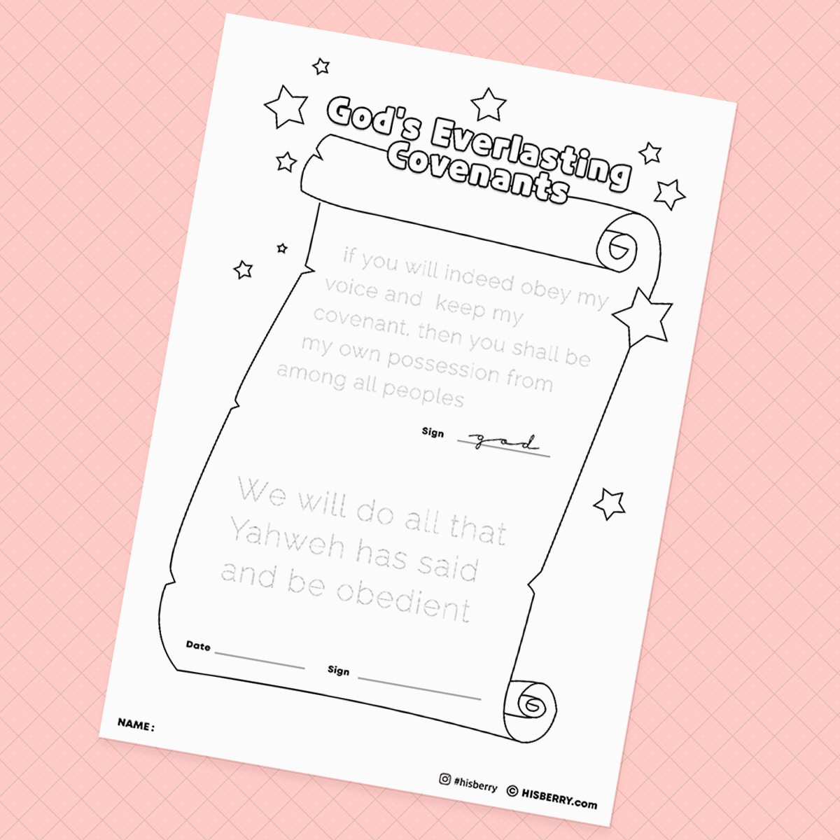 Ten Commanments - Creative Drawing Pages Printable