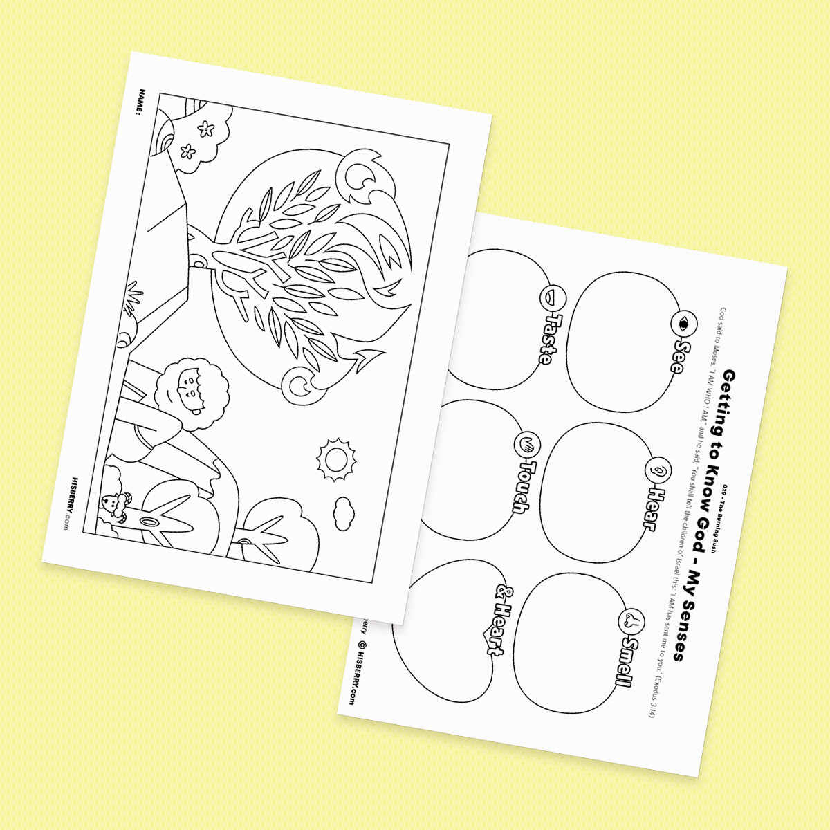 The Burning Bush - Drawing Coloring Pages Printable