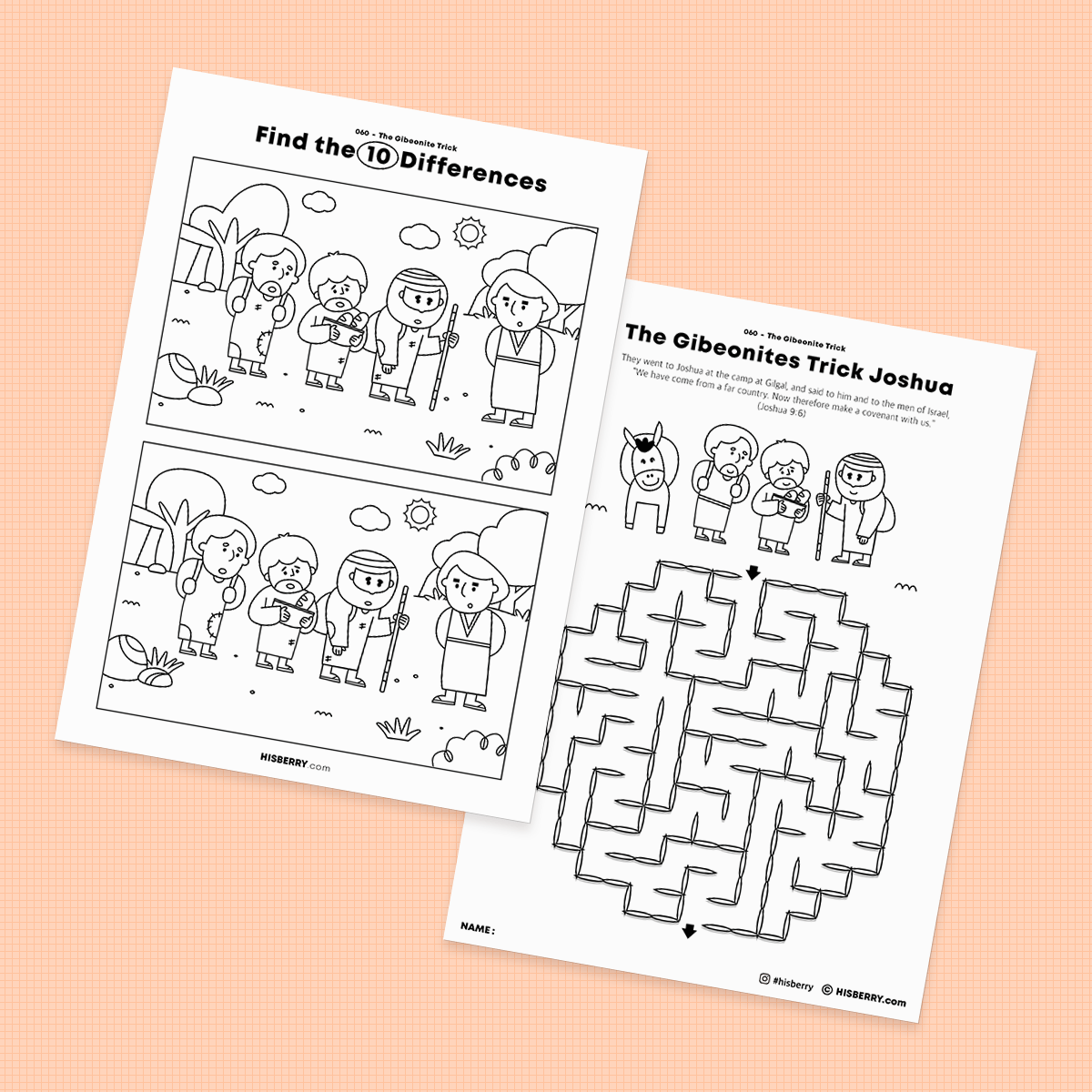 The Gibeonite Trick Activity Worksheets For Kids Bible Printable HISBERRY