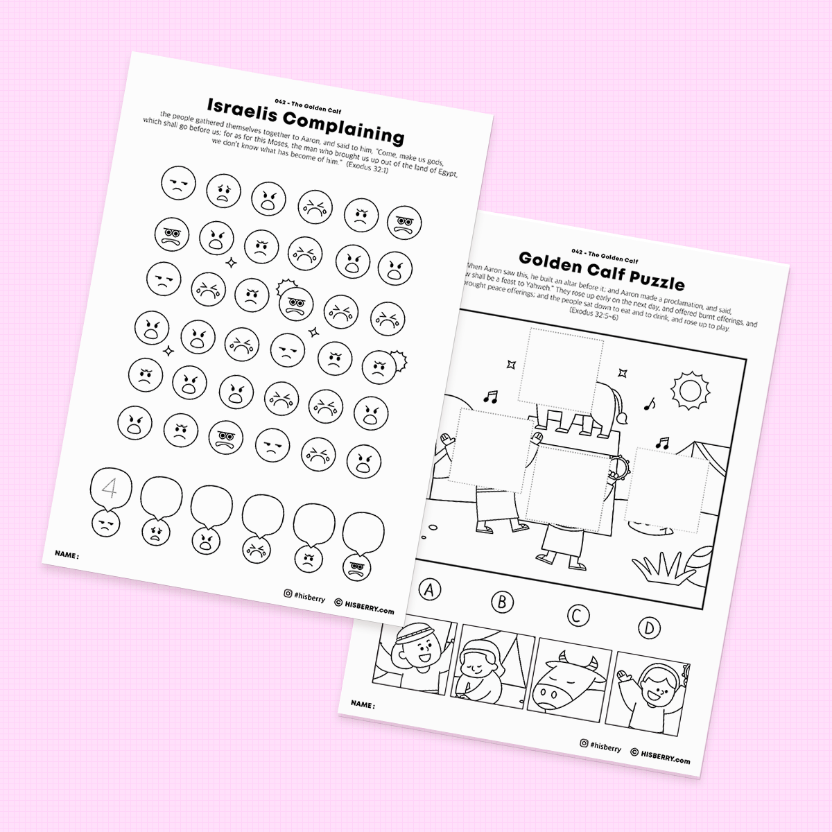 the-golden-calf-activity-worksheets-bible-lesson-for-kids-hisberry