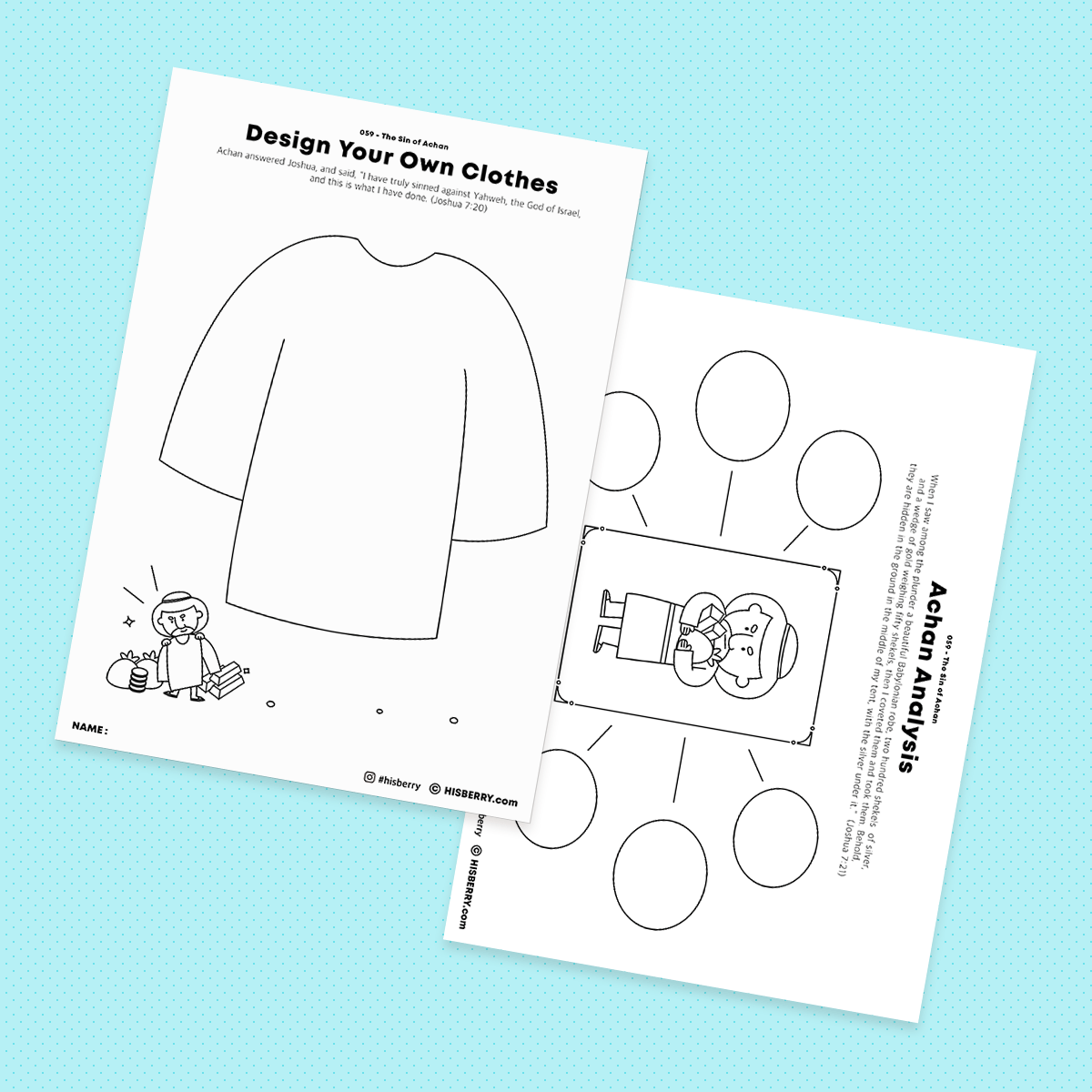 The-Sin-of-Achan-Bible-drawing-Coloring-pages-printables