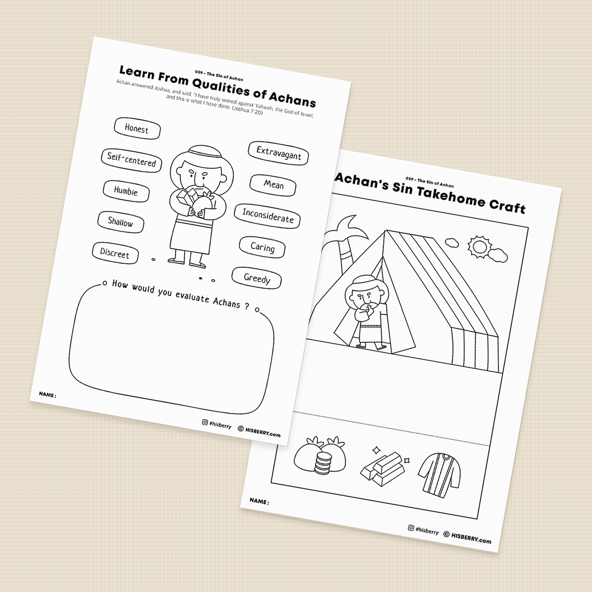 The-Sin-of-Achan-Bible-Activity-Printables-worksheet