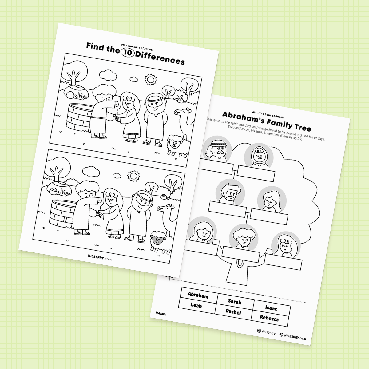 The Sons of Jacob - Drawing Coloring Pages Printable