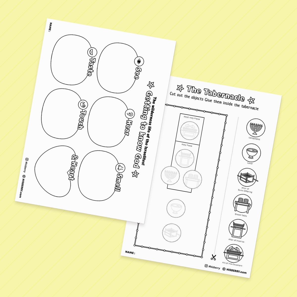 The Tabernacle - Bible Verse Activity Worksheets