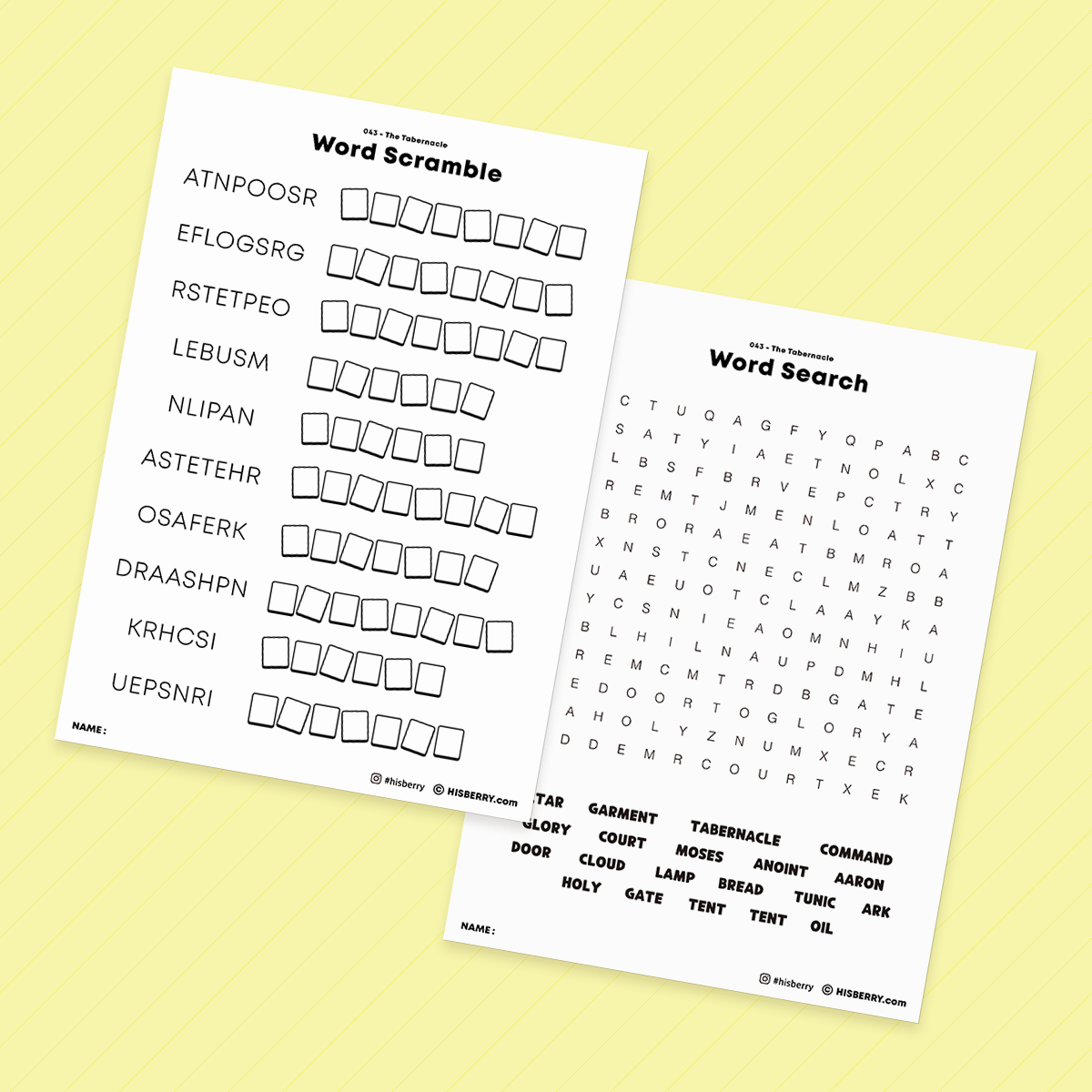 The Tabernacle-Bible Verse Activity Worksheets Bible Lesson For Kids ...