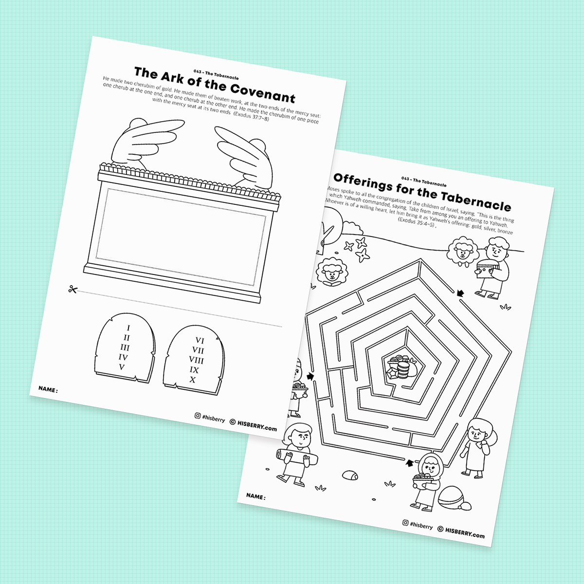 The Tabernacle - Activity Worksheets