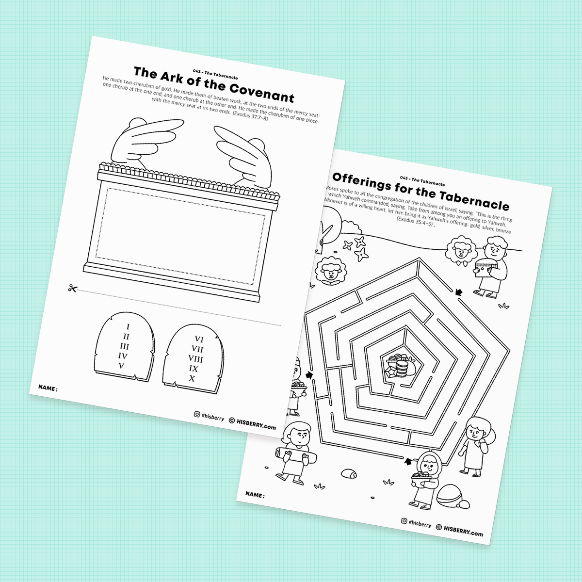 The Tabernacle Activity Worksheets Bible Lesson For Kids Hisberry