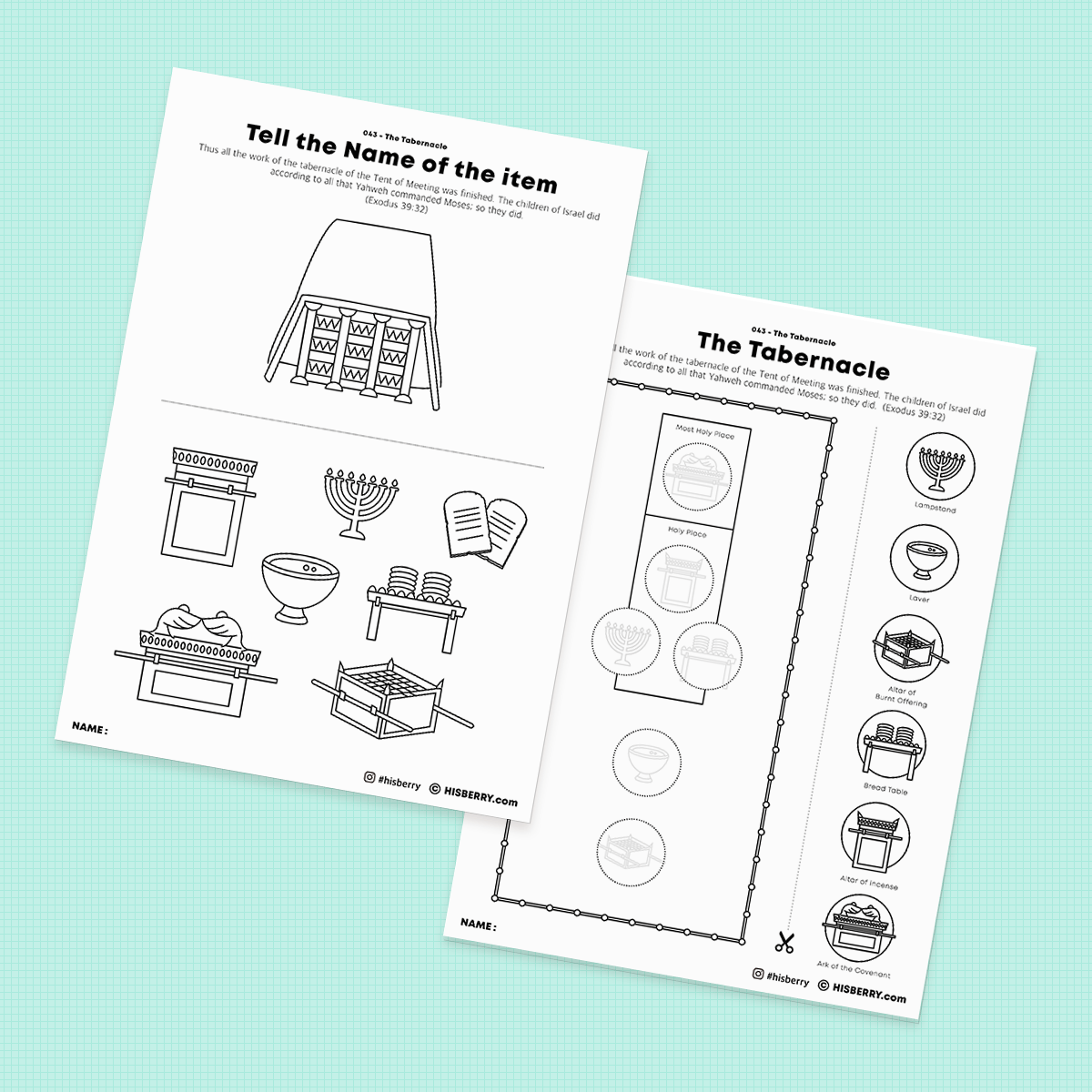 The Tabernacle - Activity Worksheets