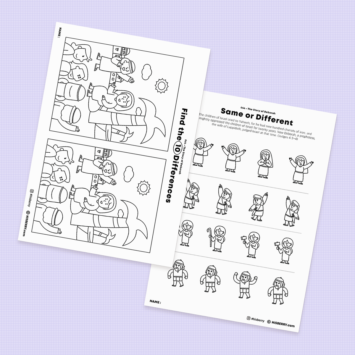 The-Story-of-Deborah-Bible-Activity-Printables-worksheet