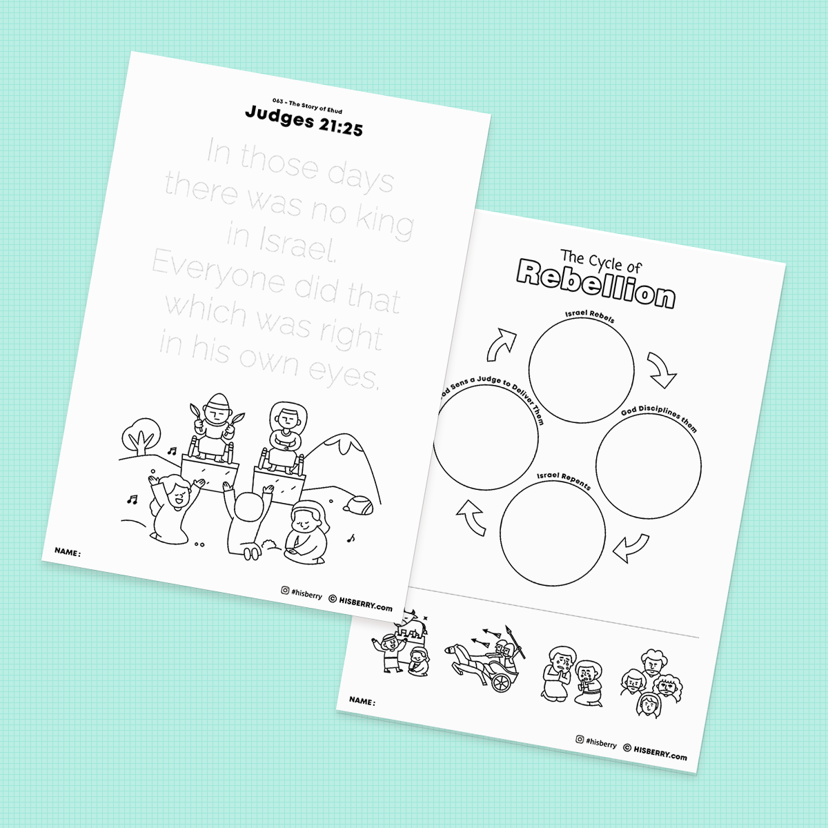 The-Story-of-Ehud-Bible-Activity-Printables-worksheet