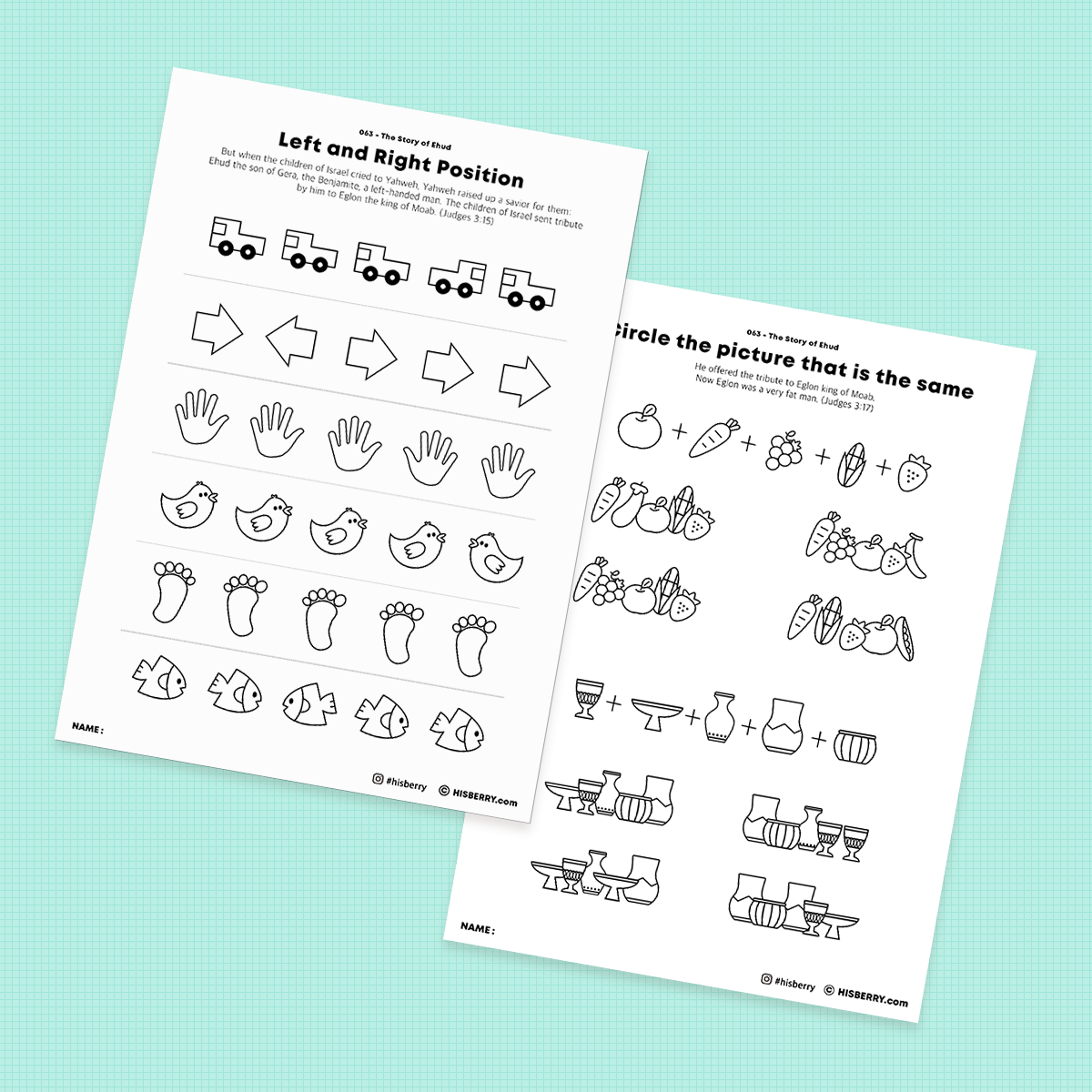 The-Story-of-Ehud-Bible-Activity-Printables-worksheet