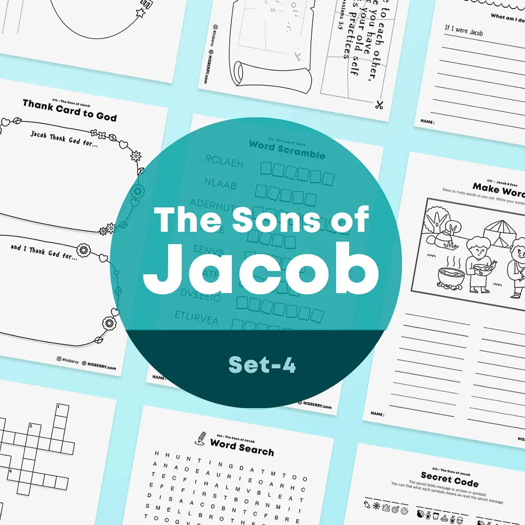 The Sons of JacobBible Verse Activity Worksheets for kids HISBERRY