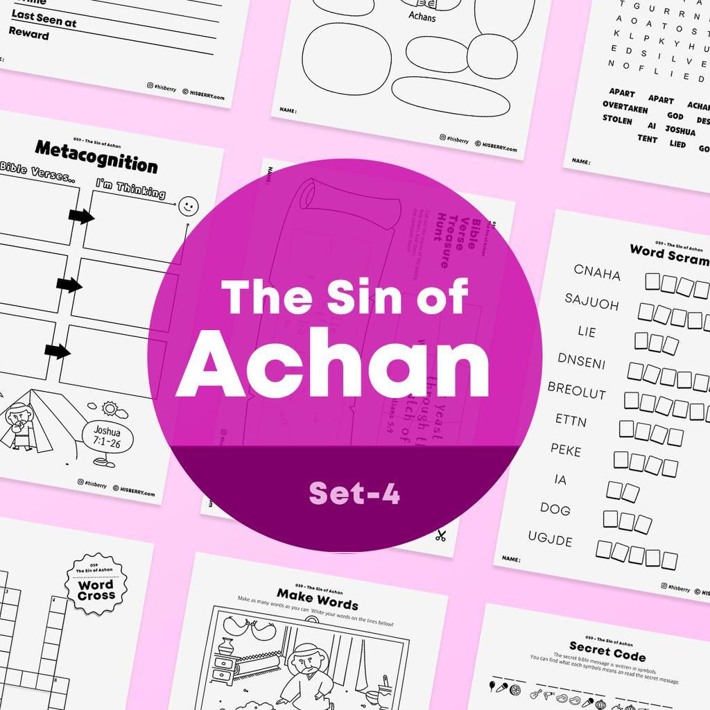 The Sin Of Achan -Bible Verse Activity Worksheets For Kids Lesson - Hisberry