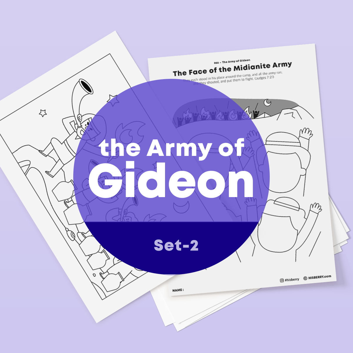 gideon and the midianites coloring pages