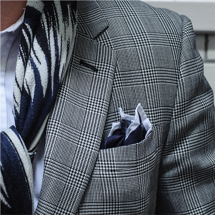 Vuitton Blue/Gray Silk Pocket Square