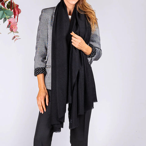 Black Cashmere & Silk Scarf