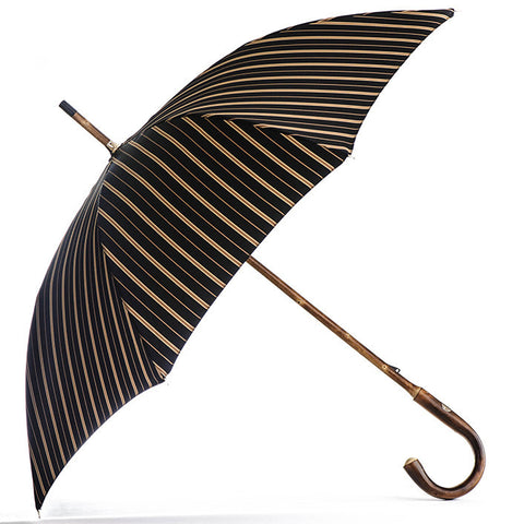 Black and Sand Striped Luxury Umbrella