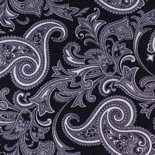 Men's Black and Grey Paisley Silk Scarf – Black.co.uk