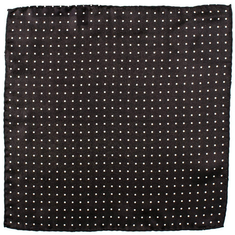 Black and White Polka Dot Silk Pocket Square