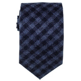 Two Tone Blue Check Wool Tie