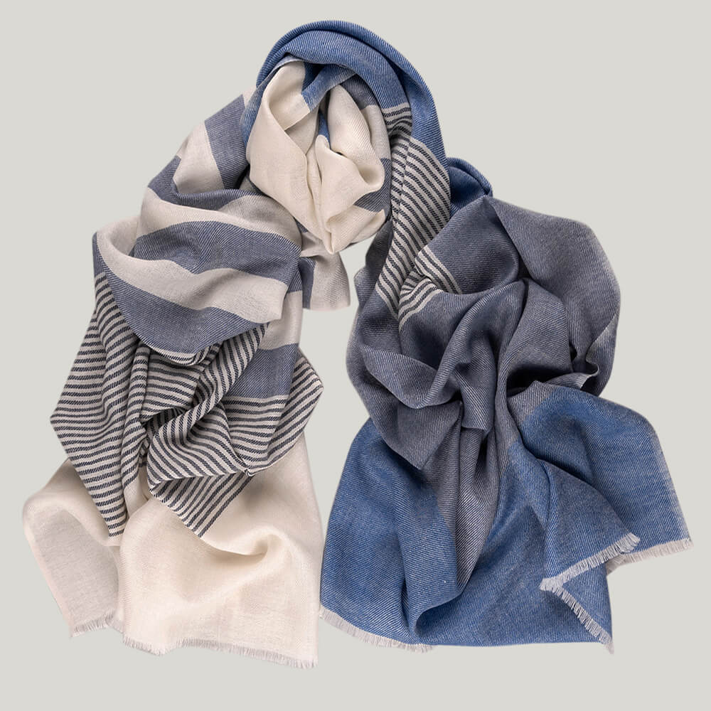 Arlington Stripe Silk and Wool Scarf