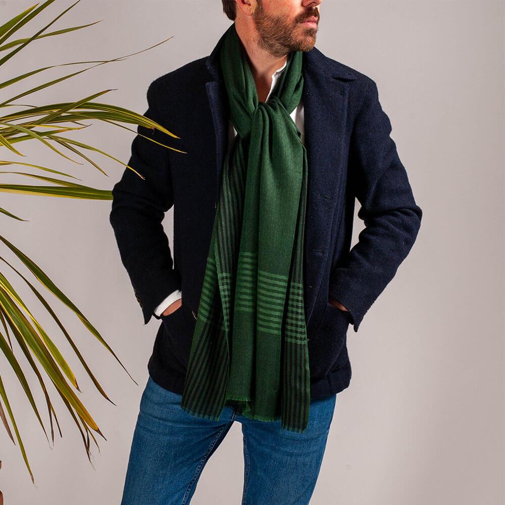 Lincoln Green Silk and Wool Scarf