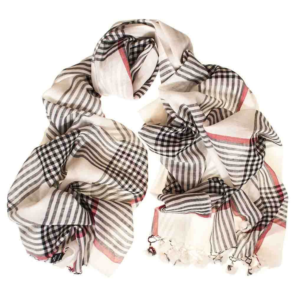 black and white cotton scarf