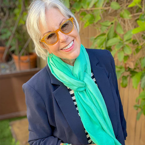 Women's Green Cashmere and Silk Wrap –