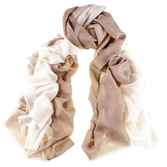 Cream to Caramel Cashmere and Silk Wrap